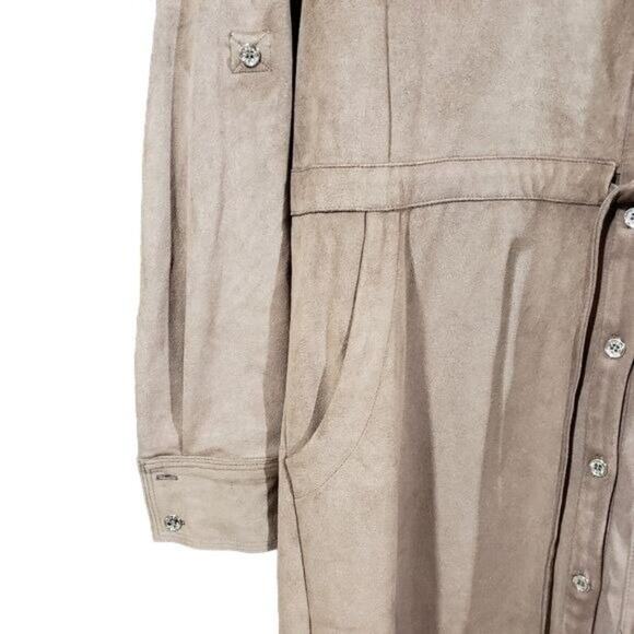Tommy Hilfiger suede feel button front Shirt dress with tie waist woman's size 6 - Picture 5 of 12